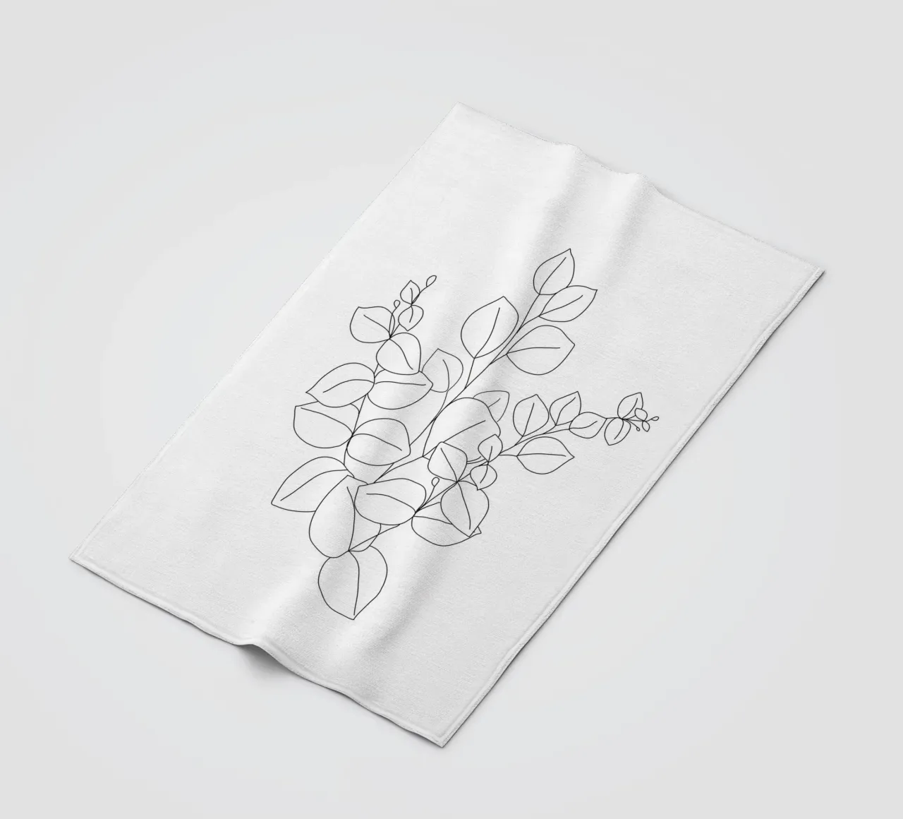 Minimalistic Eucalyptus Line Art coperta in pile da Nadjaa