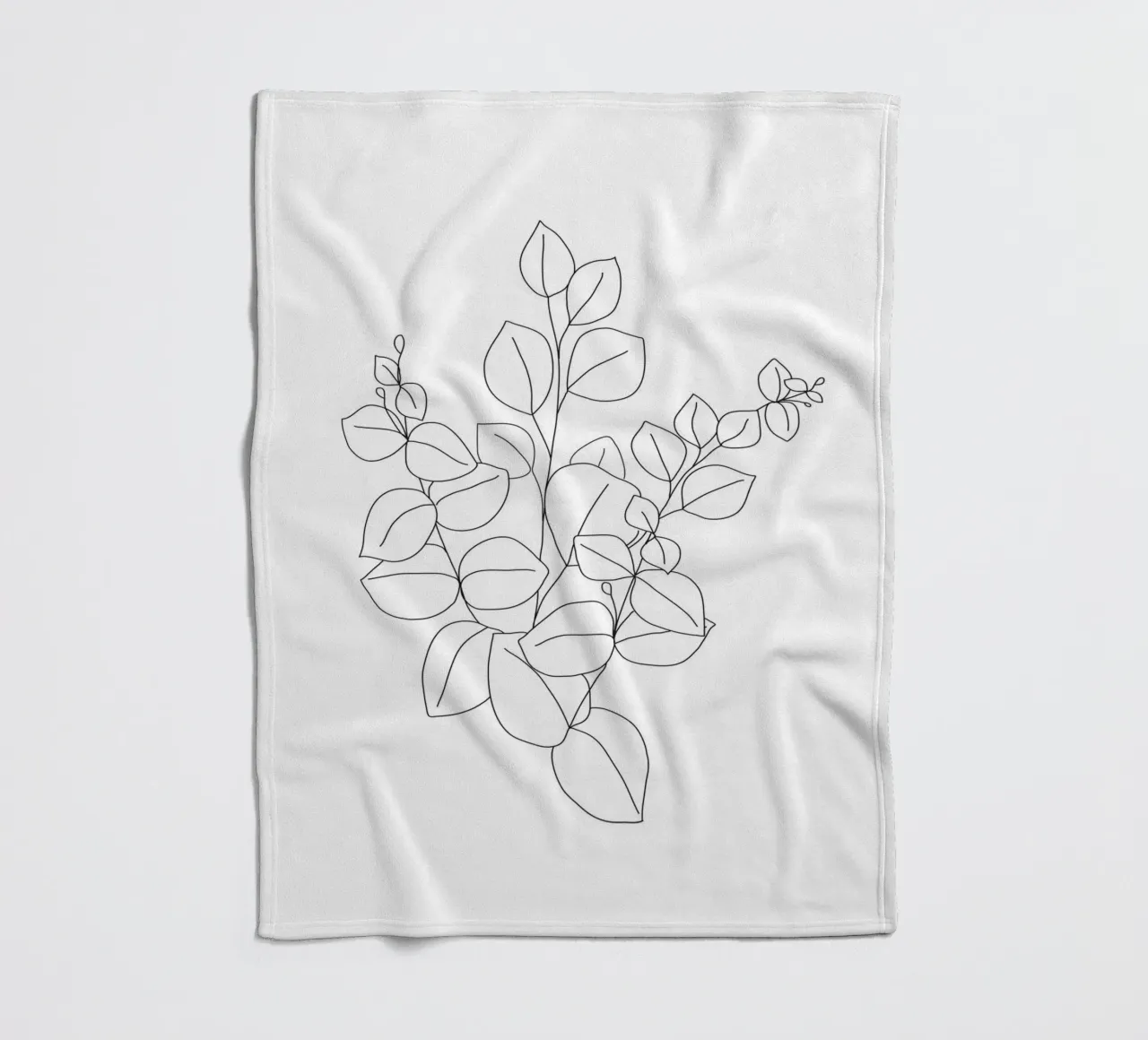 Minimalistic Eucalyptus Line Art coperta in pile da Nadjaa