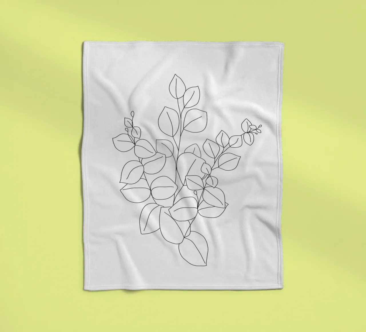 Minimalistic Eucalyptus Line Art coperta in pile da Nadjaa