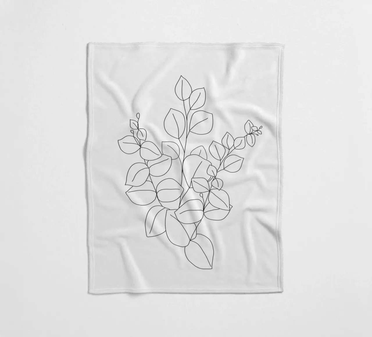 Minimalistic Eucalyptus Line Art coperta in pile da Nadjaa