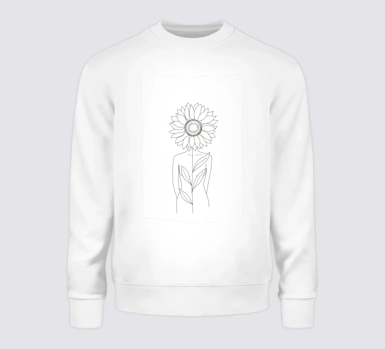 Minimalistic Line Art of Woman with Sunflower felpa da Nadjaa