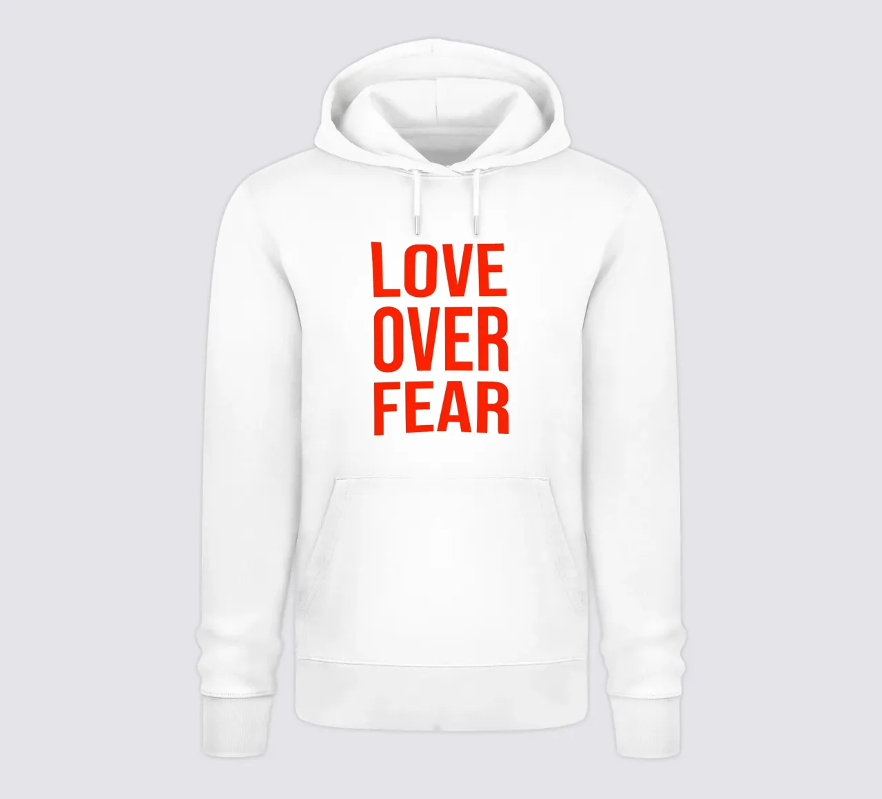 OVER series- bold letters, brave values (5 colors) felpa con cappuccio da FRICKE DESIGN