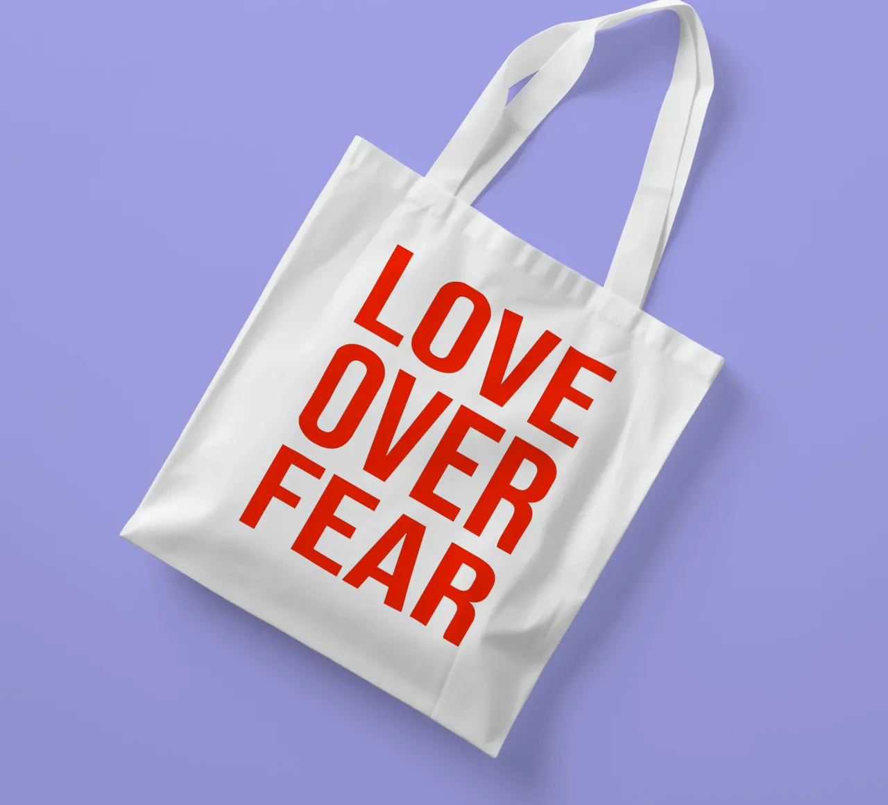OVER series- bold letters, brave values (5 colors) borsa in juta da FRICKE DESIGN