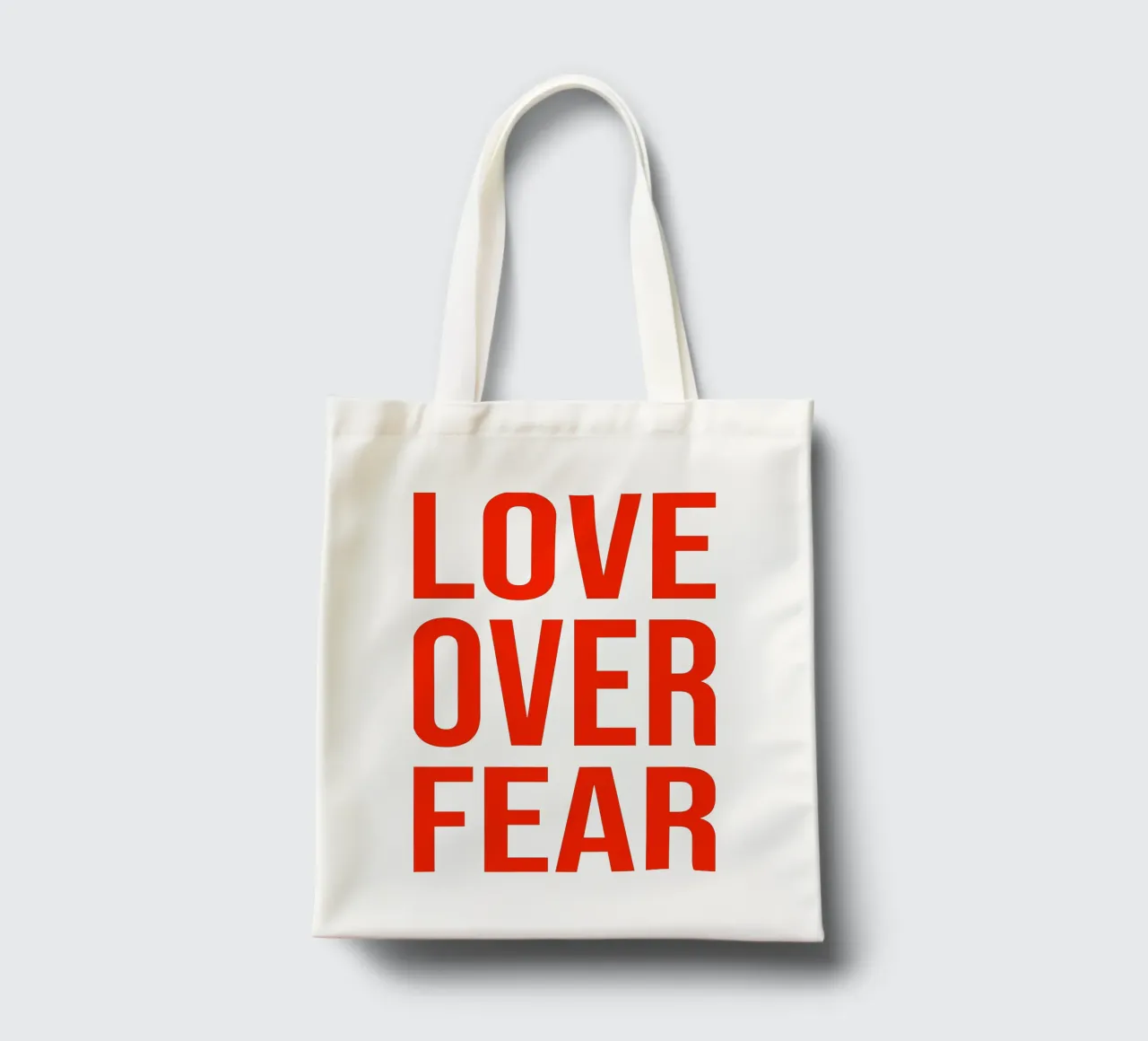 OVER series- bold letters, brave values (5 colors) borsa in juta da FRICKE DESIGN