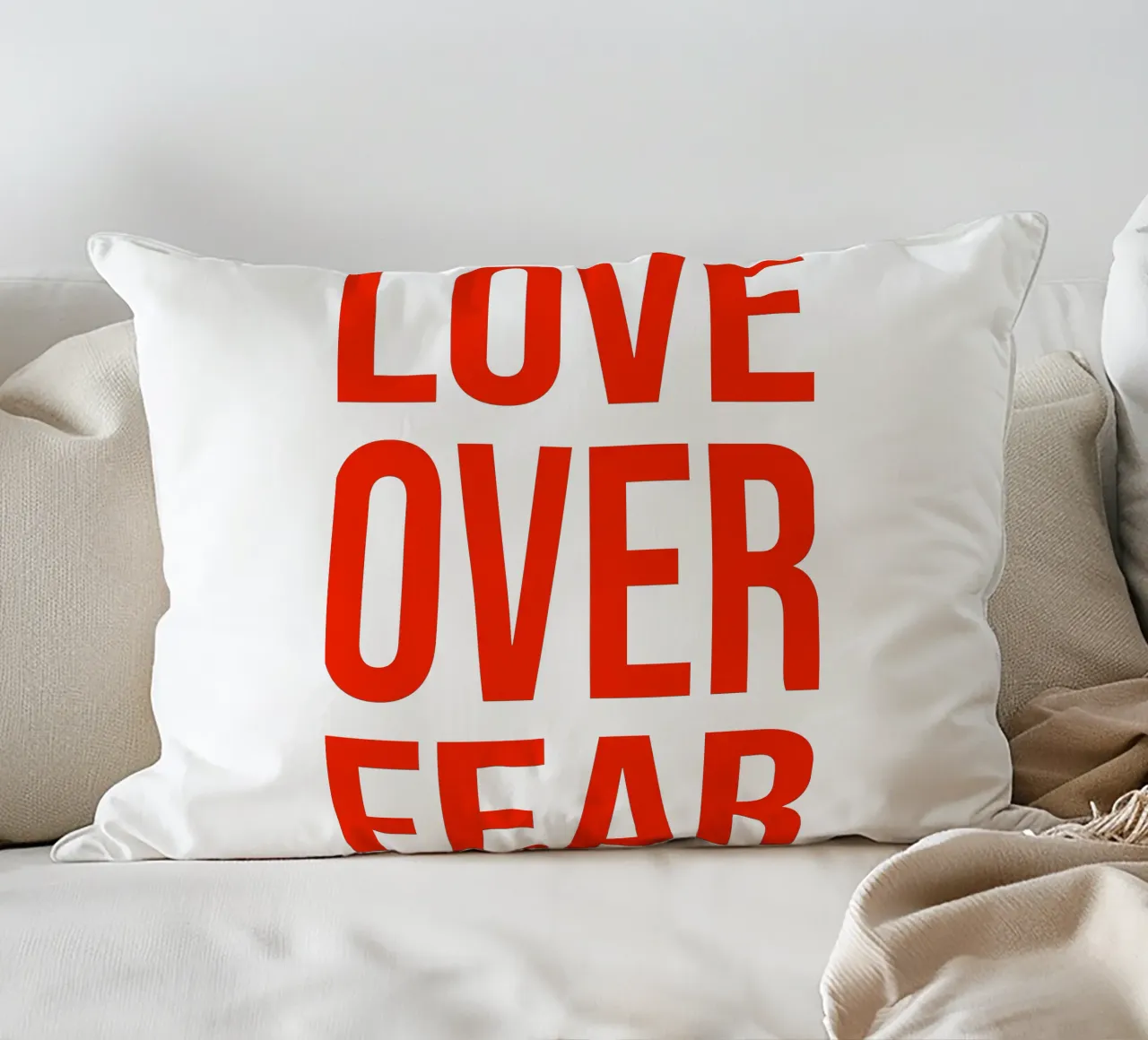 OVER series- bold letters, brave values (5 colors) cuscino da FRICKE DESIGN