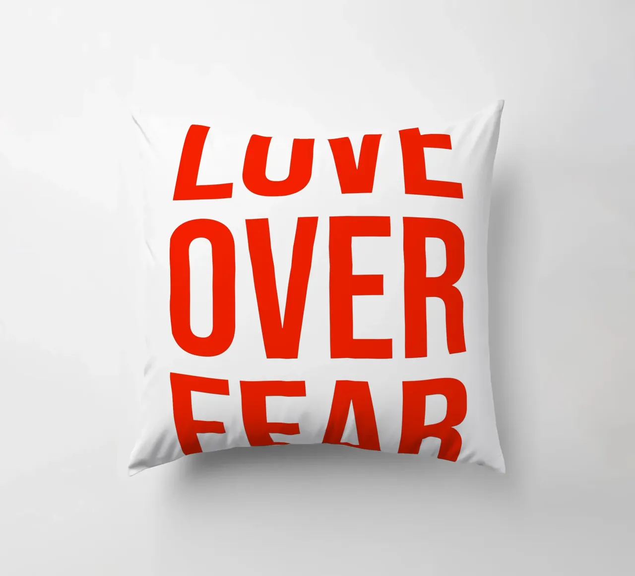 OVER series- bold letters, brave values (5 colors) cuscino da FRICKE DESIGN