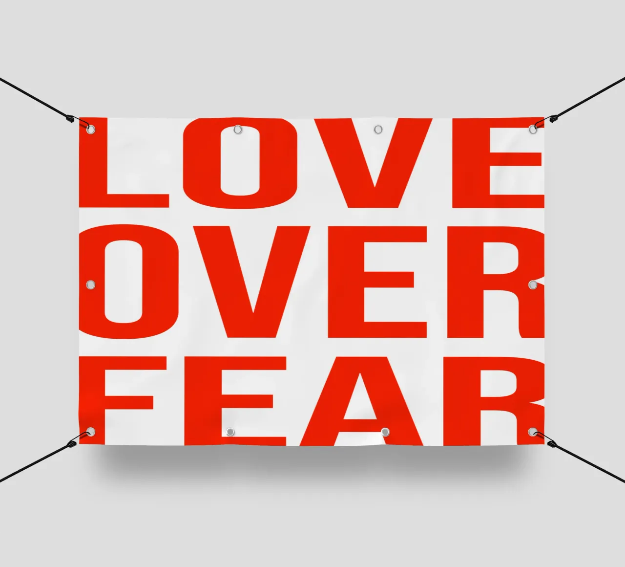 OVER series- bold letters, brave values (5 colors) telo in pvc da FRICKE DESIGN