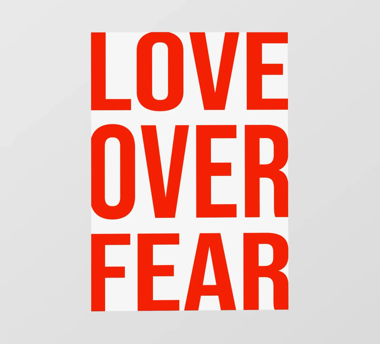 OVER series- bold letters, brave values (5 colors) telo in pvc da FRICKE DESIGN