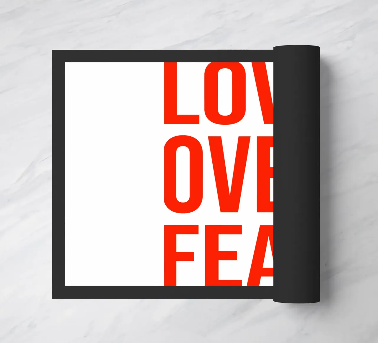 OVER series- bold letters, brave values (5 colors) zerbino da FRICKE DESIGN