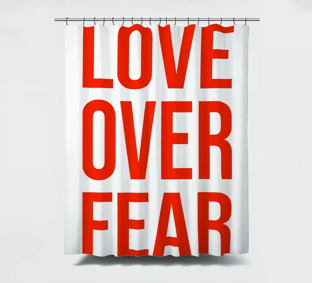 OVER series- bold letters, brave values (5 colors) tenda da doccia da FRICKE DESIGN