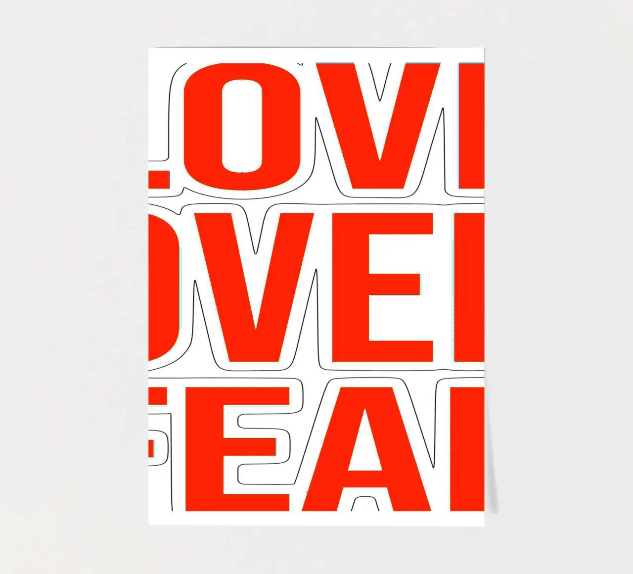 OVER series- bold letters, brave values (5 colors) foglio adesivo da FRICKE DESIGN