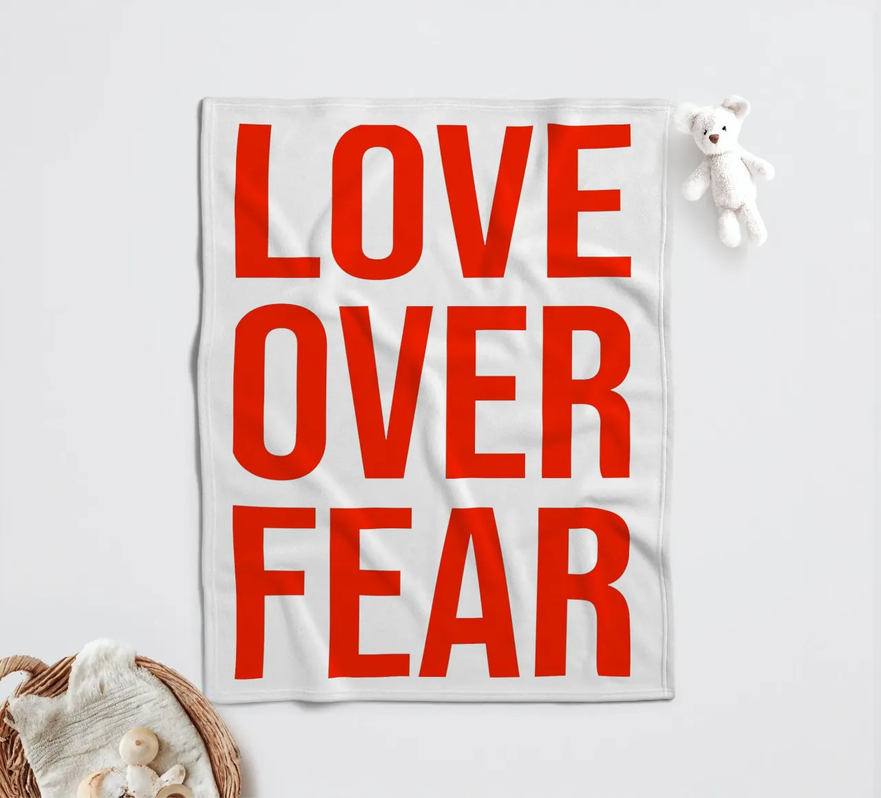 OVER series- bold letters, brave values (5 colors) coperta in pile da FRICKE DESIGN