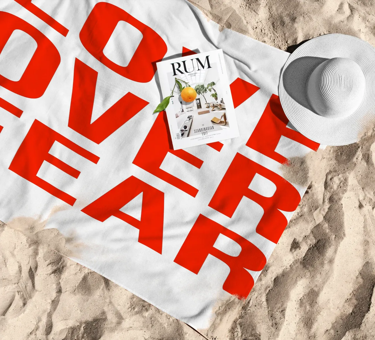 OVER series- bold letters, brave values (5 colors) telo mare da FRICKE DESIGN