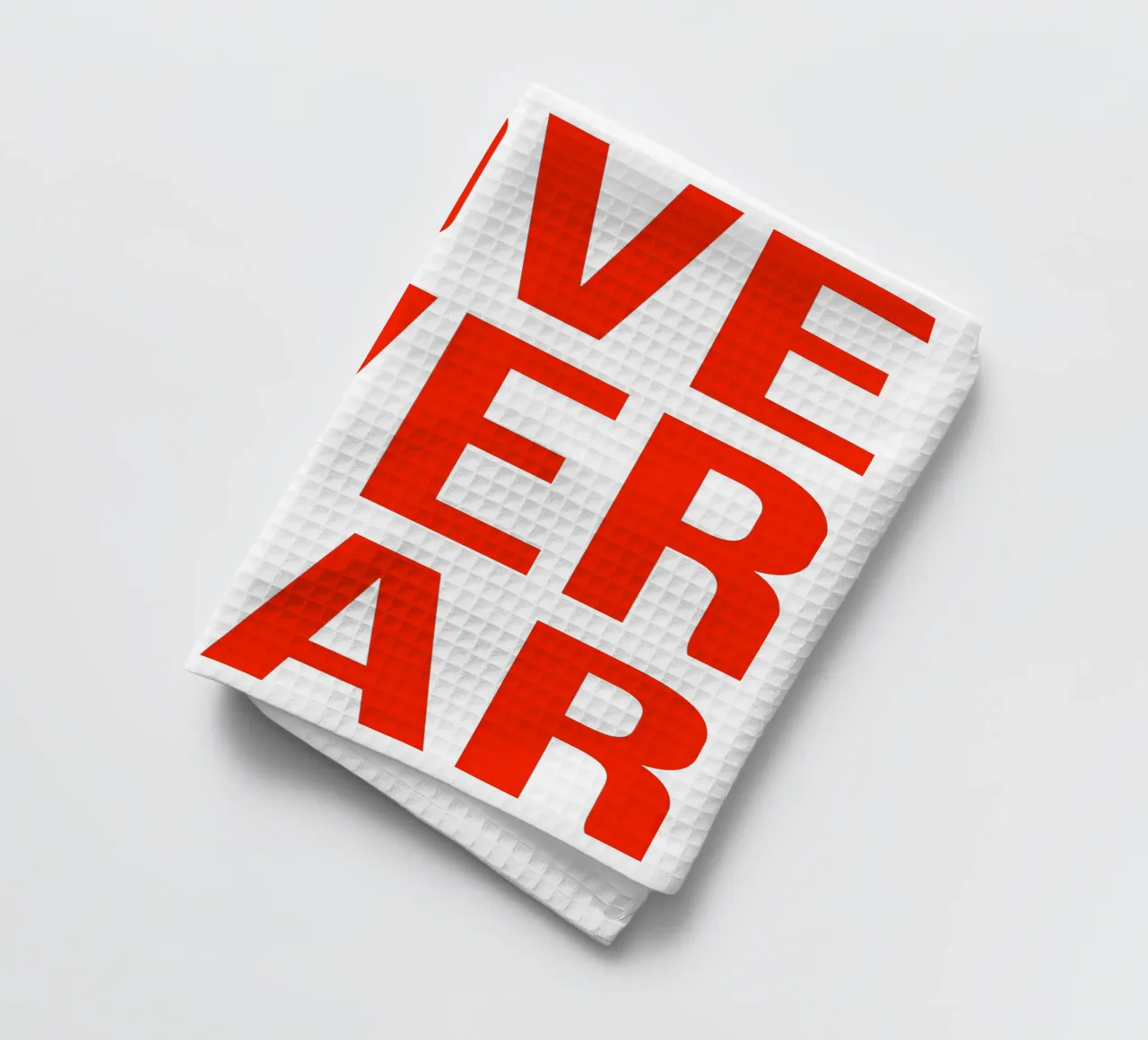 OVER series- bold letters, brave values (5 colors) canovaccio da cucina da FRICKE DESIGN