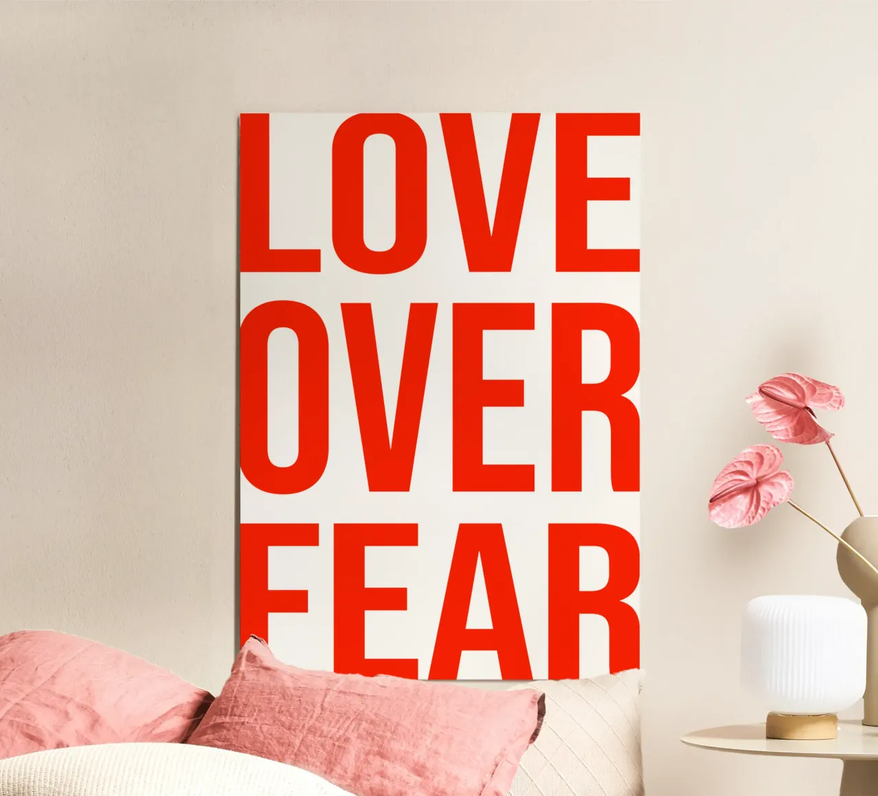 OVER series- bold letters, brave values (5 colors) pannello forex da FRICKE DESIGN