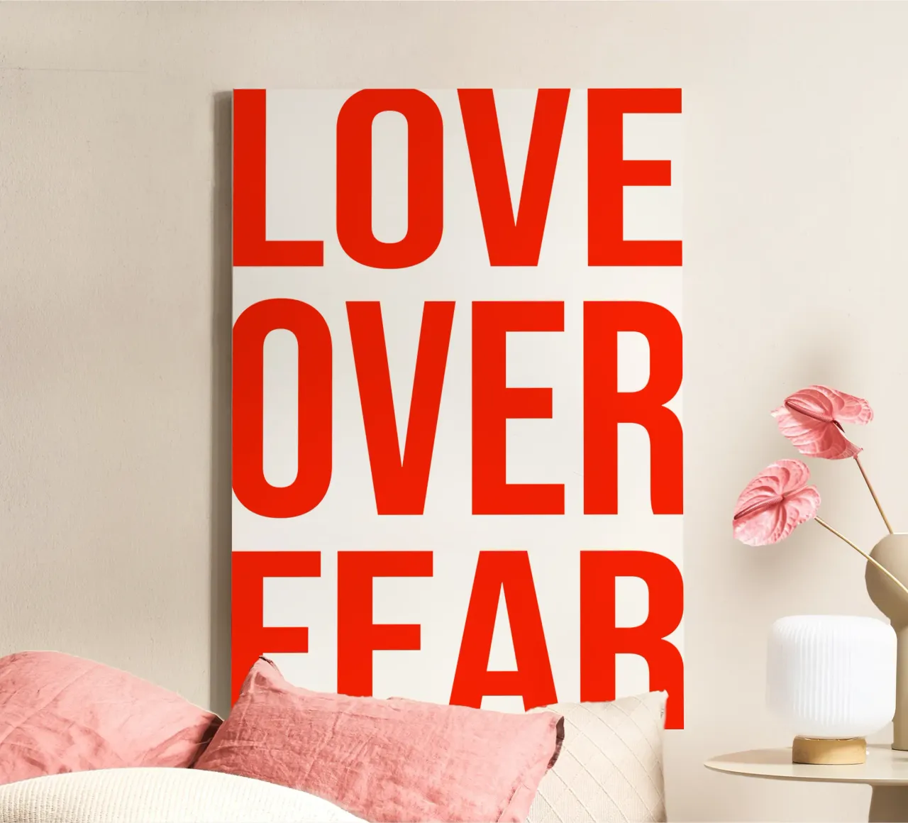 OVER series- bold letters, brave values (5 colors) tela da FRICKE DESIGN