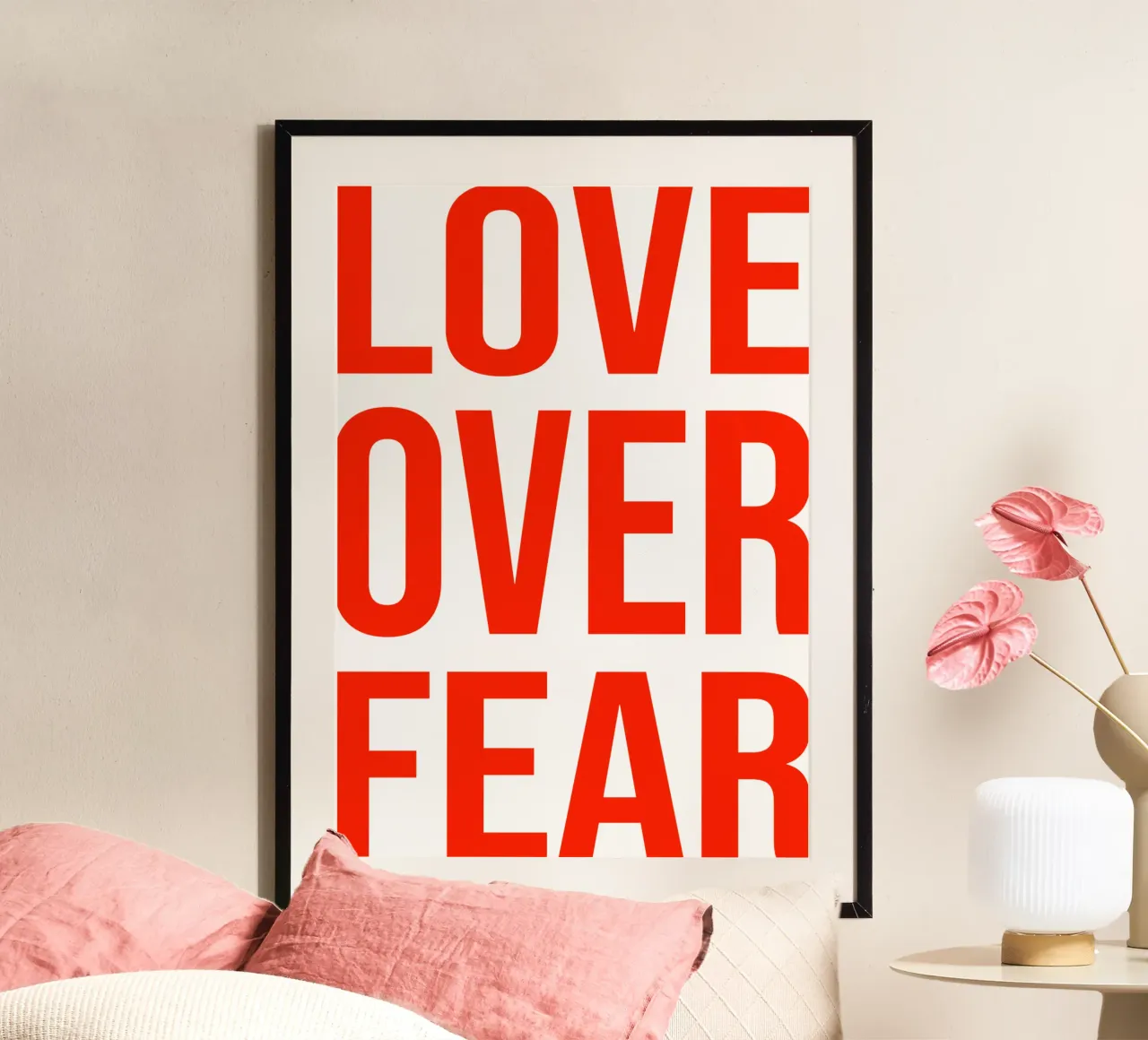 OVER series- bold letters, brave values (5 colors) poster da FRICKE DESIGN