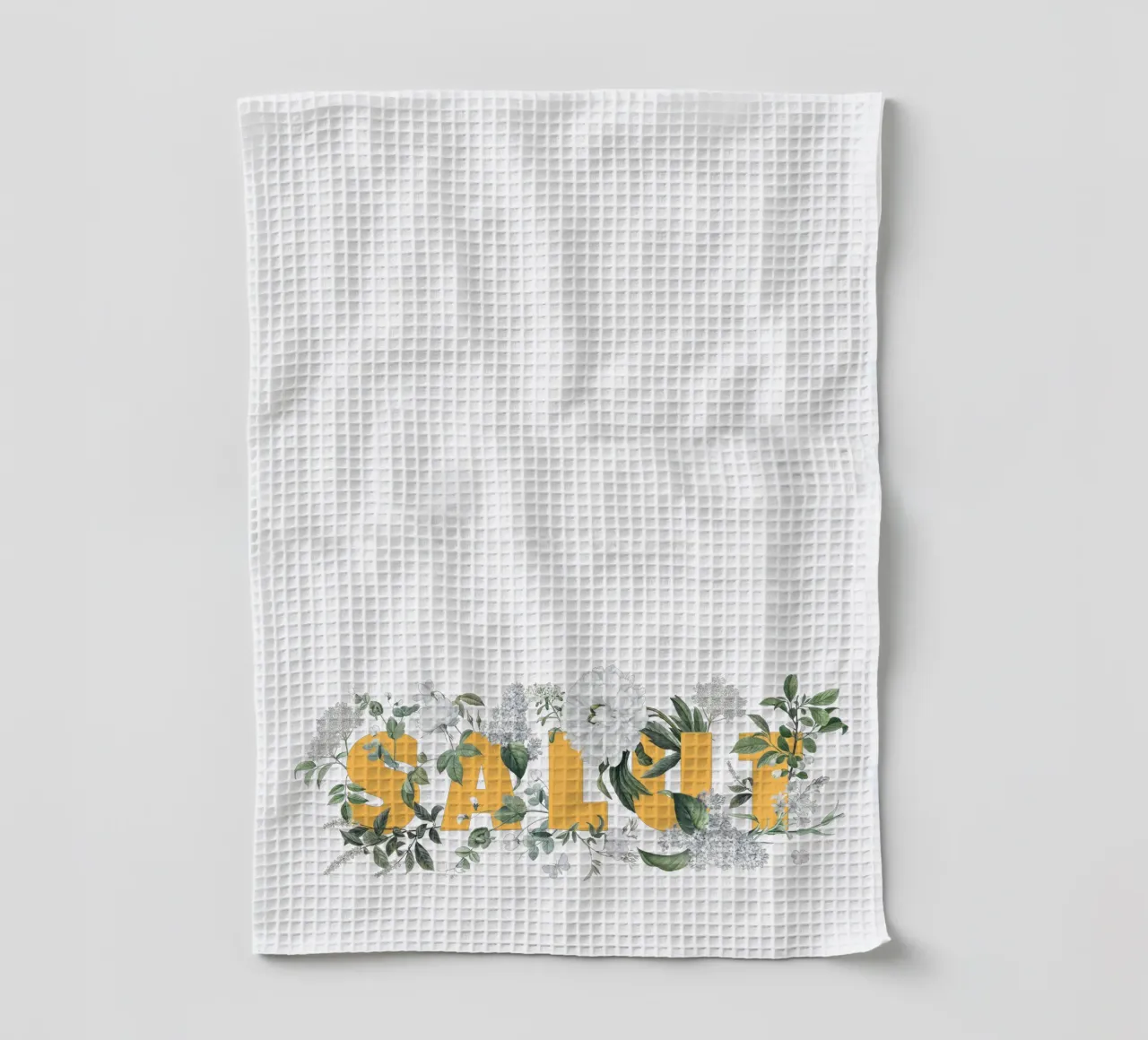 Salut Fleurs & Insectes Jaune Blanc torchon de Studio Frances M