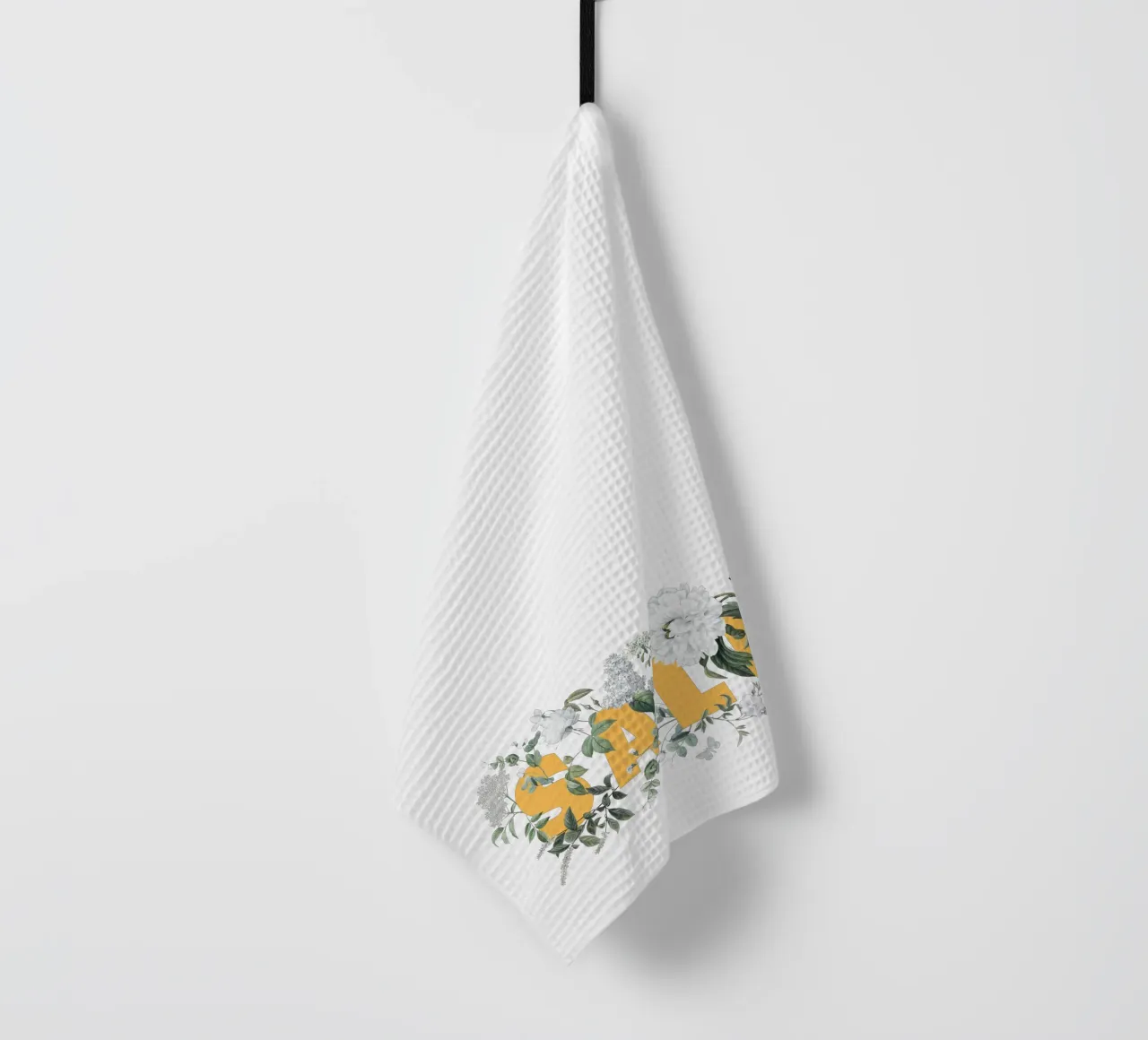 Salut Fleurs & Insectes Jaune Blanc torchon de Studio Frances M