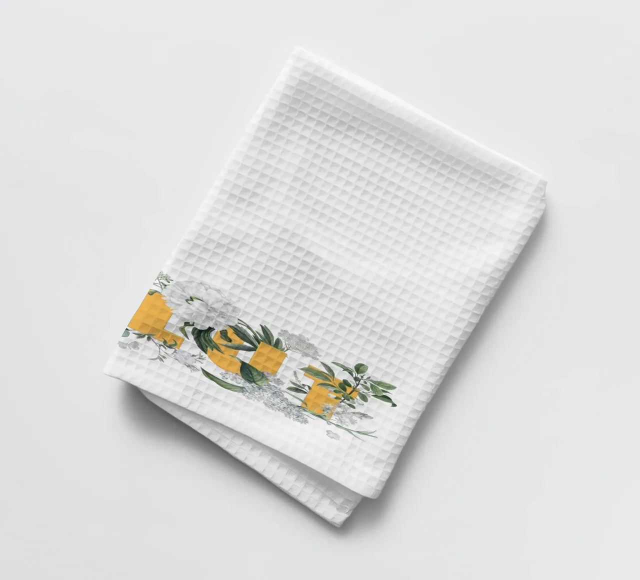 Salut Fleurs & Insectes Jaune Blanc torchon de Studio Frances M