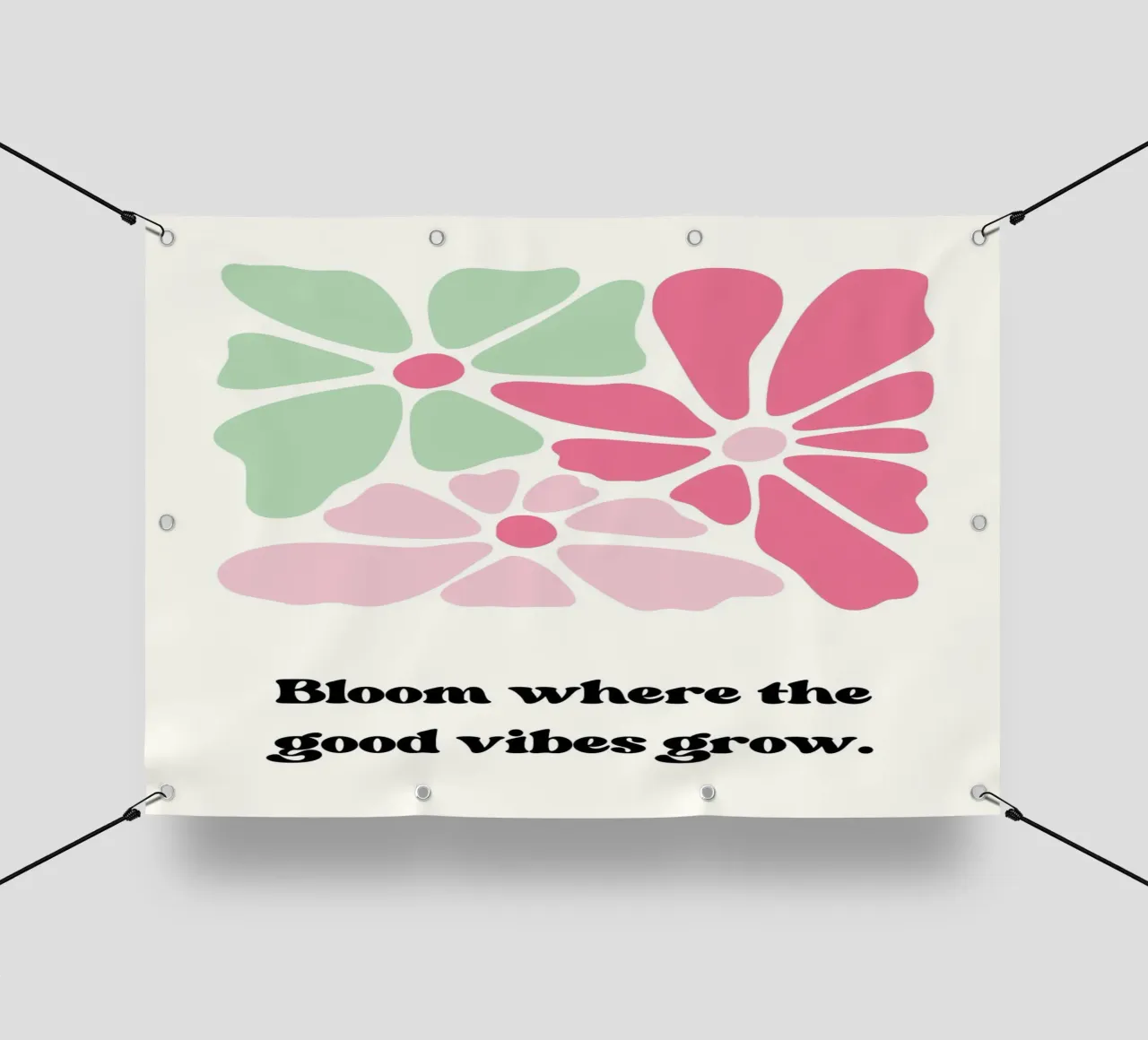 Bloom where the good vibes grow telo in pvc da PinkCandyWalls