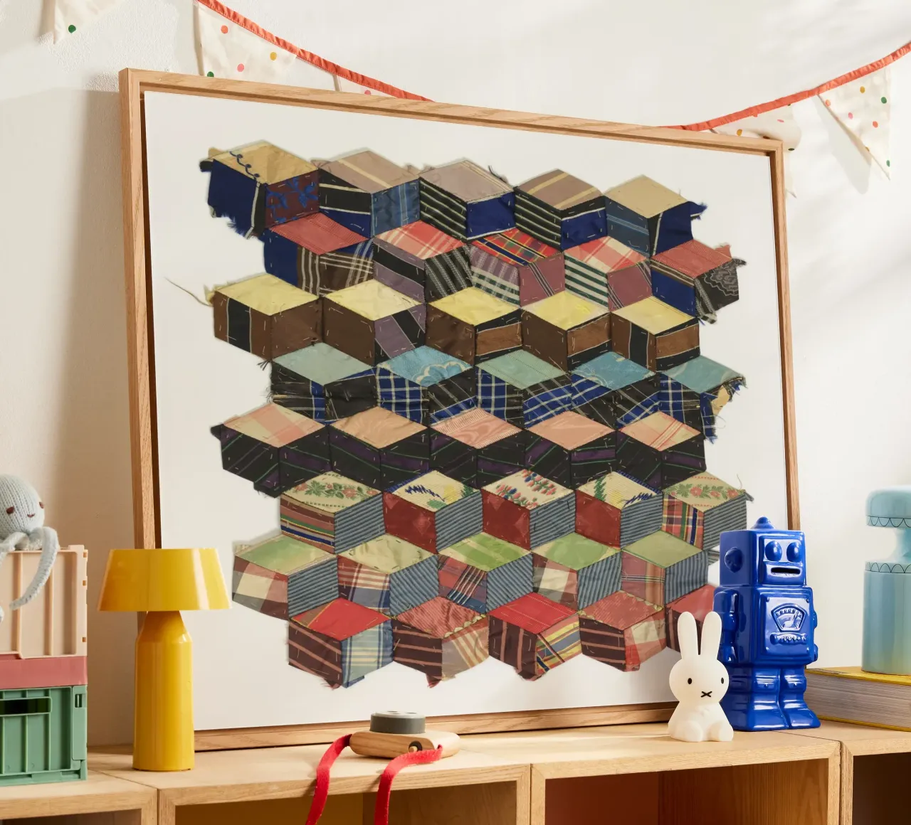 Tumbling Blocks acryl van vintageshop