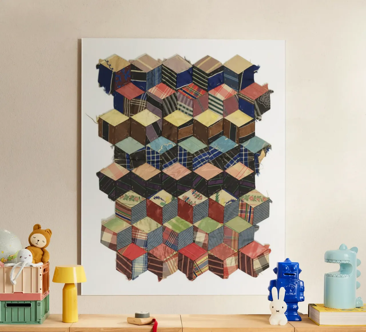 Tumbling Blocks acryl van vintageshop