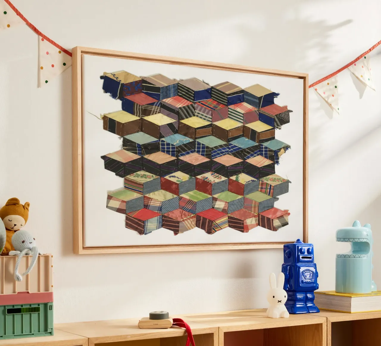 Tumbling Blocks tela da vintageshop