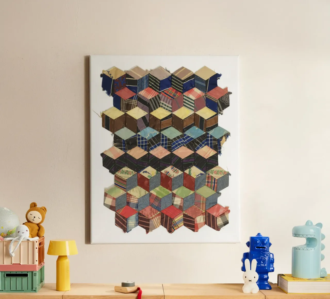 Tumbling Blocks tela da vintageshop