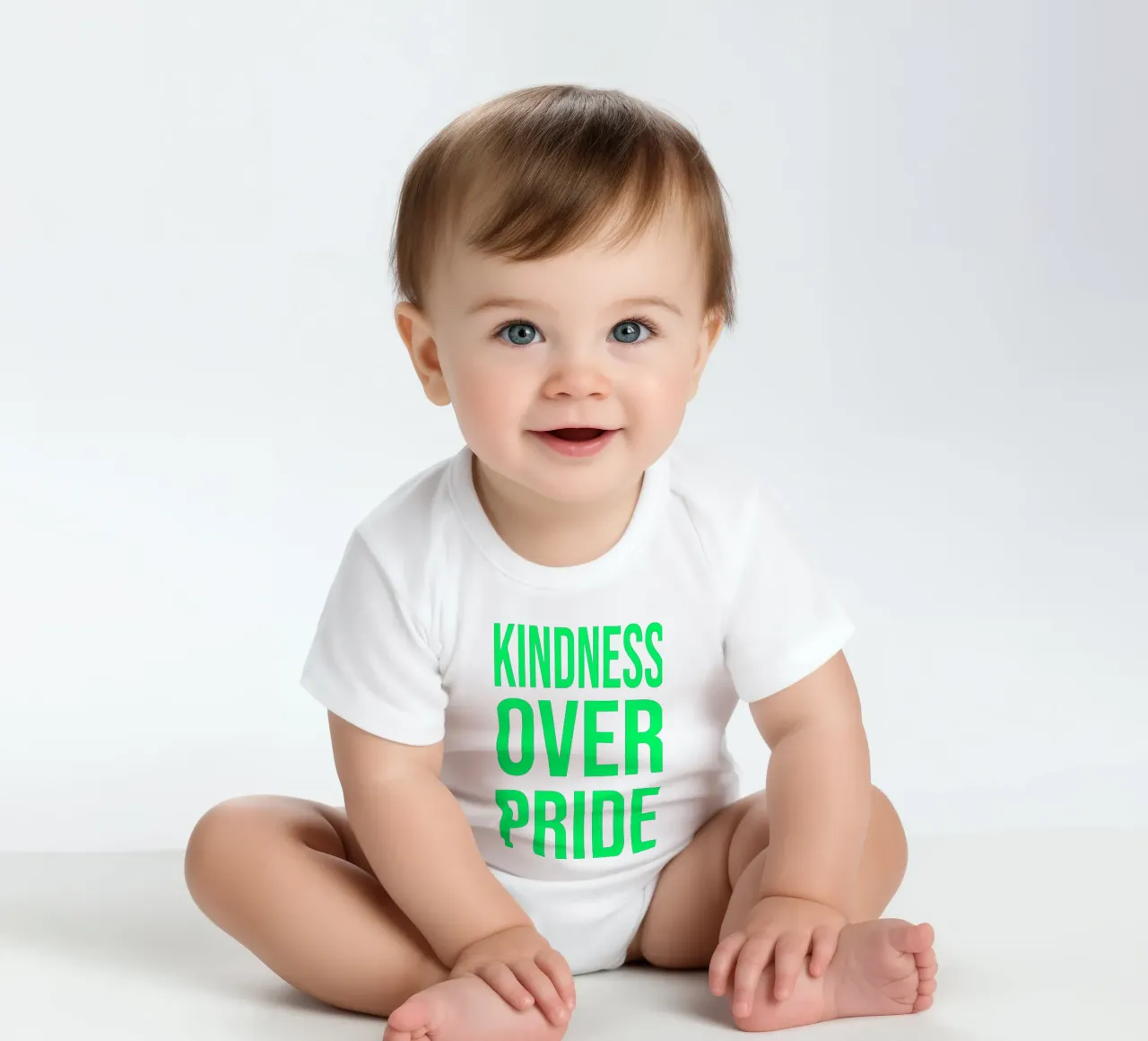 OVER series- bold letters, brave values (5 colors) body neonato maniche corte da FRICKE DESIGN