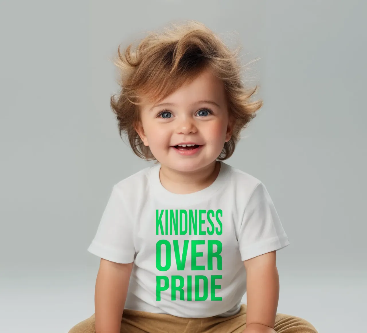 OVER series- bold letters, brave values (5 colors) maglietta neonato da FRICKE DESIGN