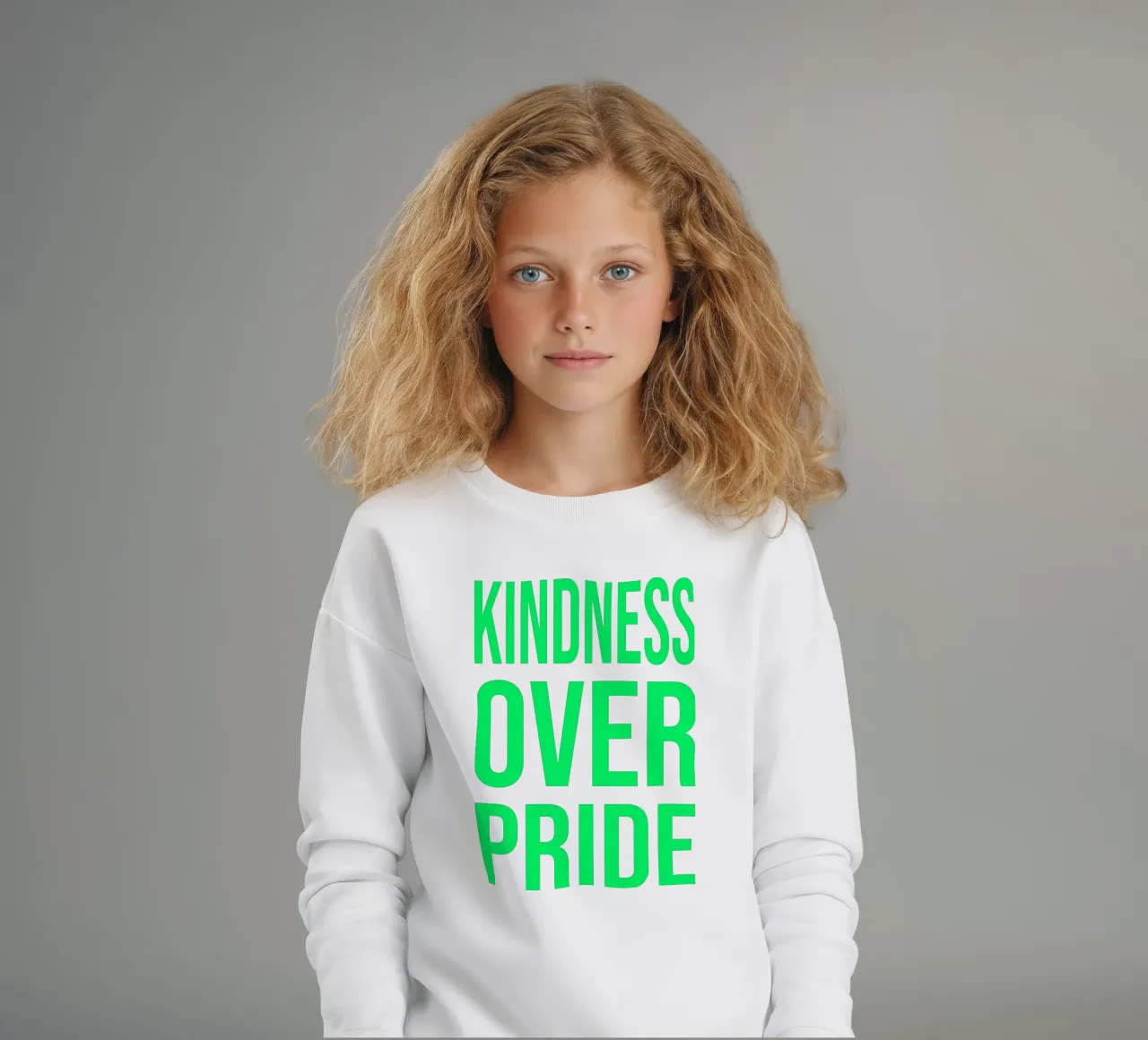 OVER series- bold letters, brave values (5 colors) felpa bambino da FRICKE DESIGN