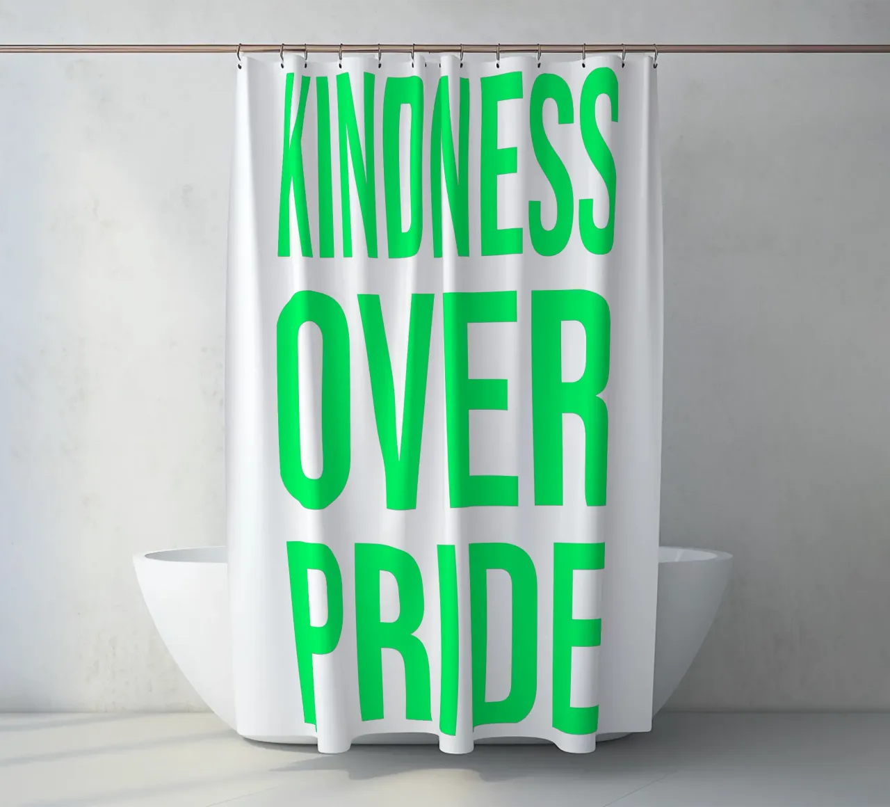 OVER series- bold letters, brave values (5 colors) tenda da doccia da FRICKE DESIGN