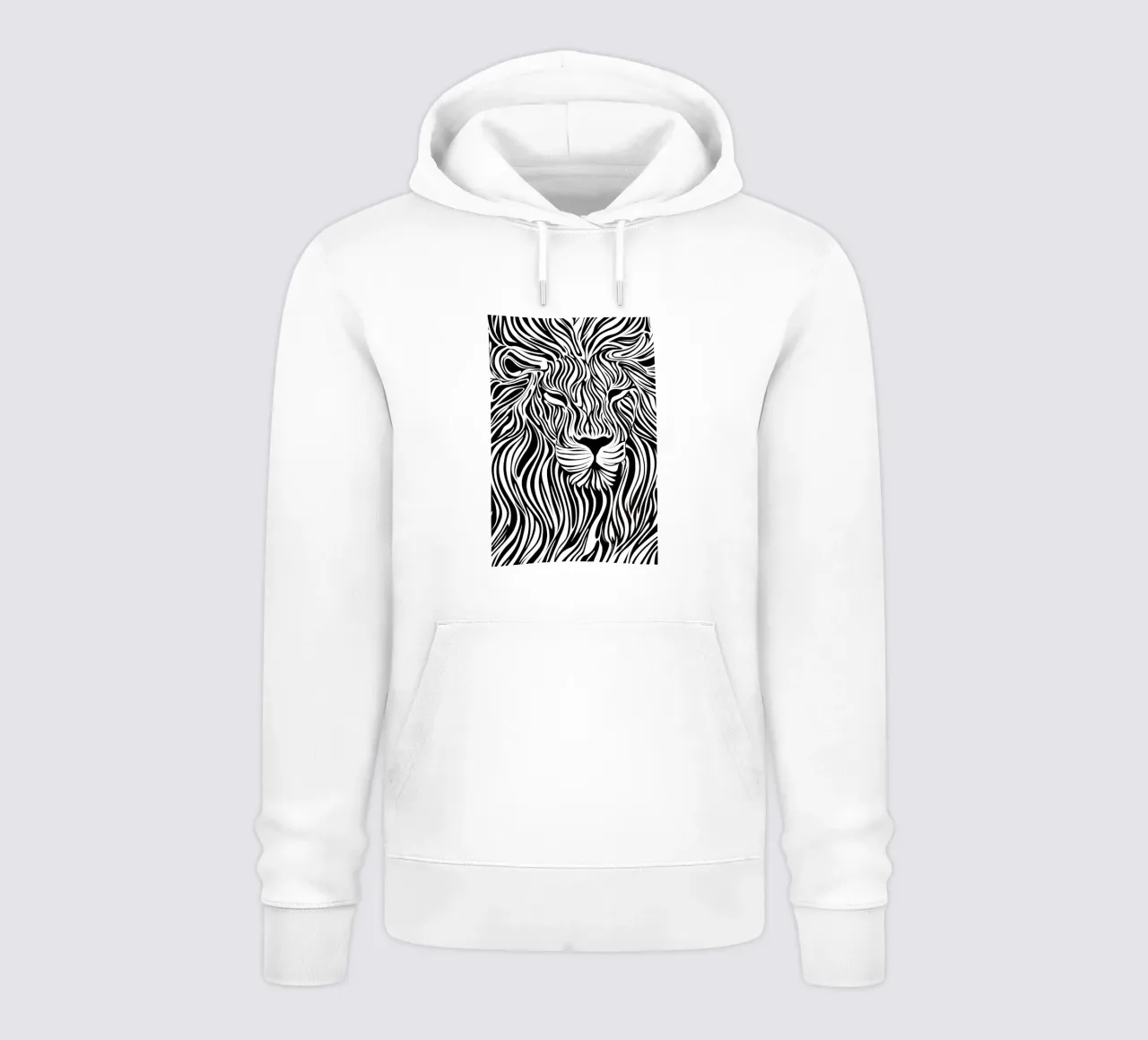 Lion Line Art | Op-Art Design felpa con cappuccio da Autofocus