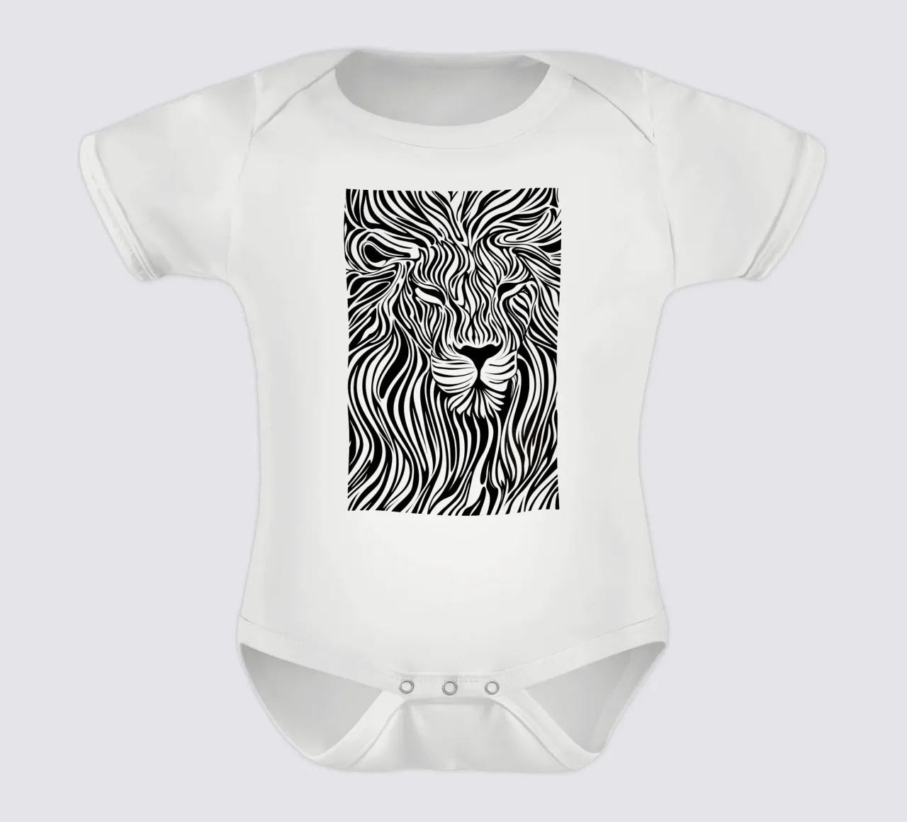 Leeuwenlijn Kunst | Op-Art Ontwerp babyrompertje korte mouwen van Autofocus