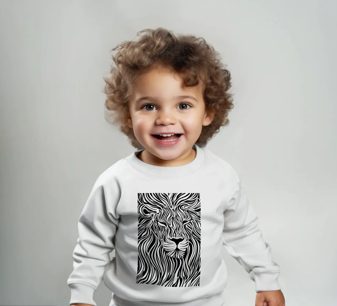 Lion Line Art | Op-Art Design felpa neonato da Autofocus