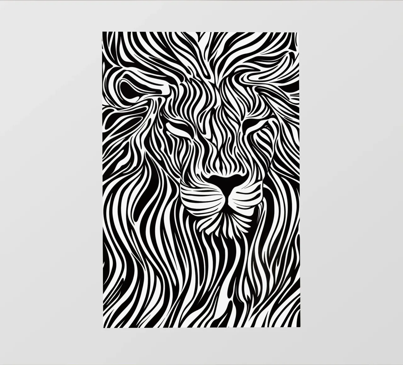 Lion Line Art | Op-Art Design pellicola backlit da Autofocus