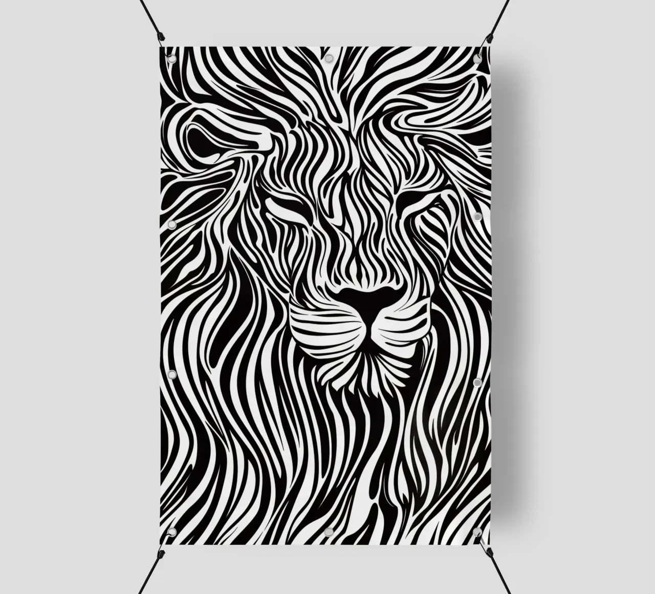 Lion Line Art | Op-Art Design telo in pvc da Autofocus