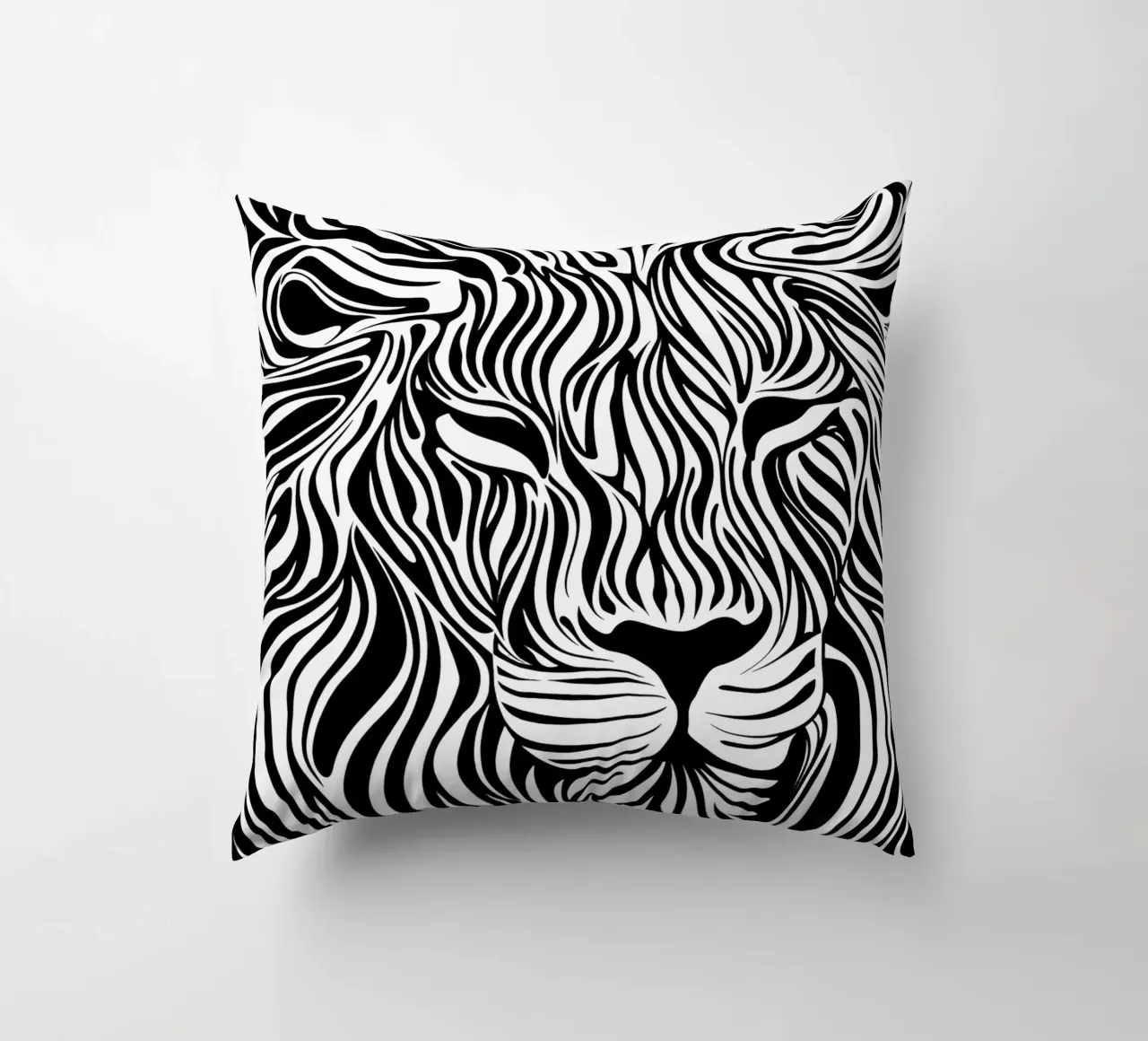 Lion Line Art | Op-Art Design cuscino da Autofocus
