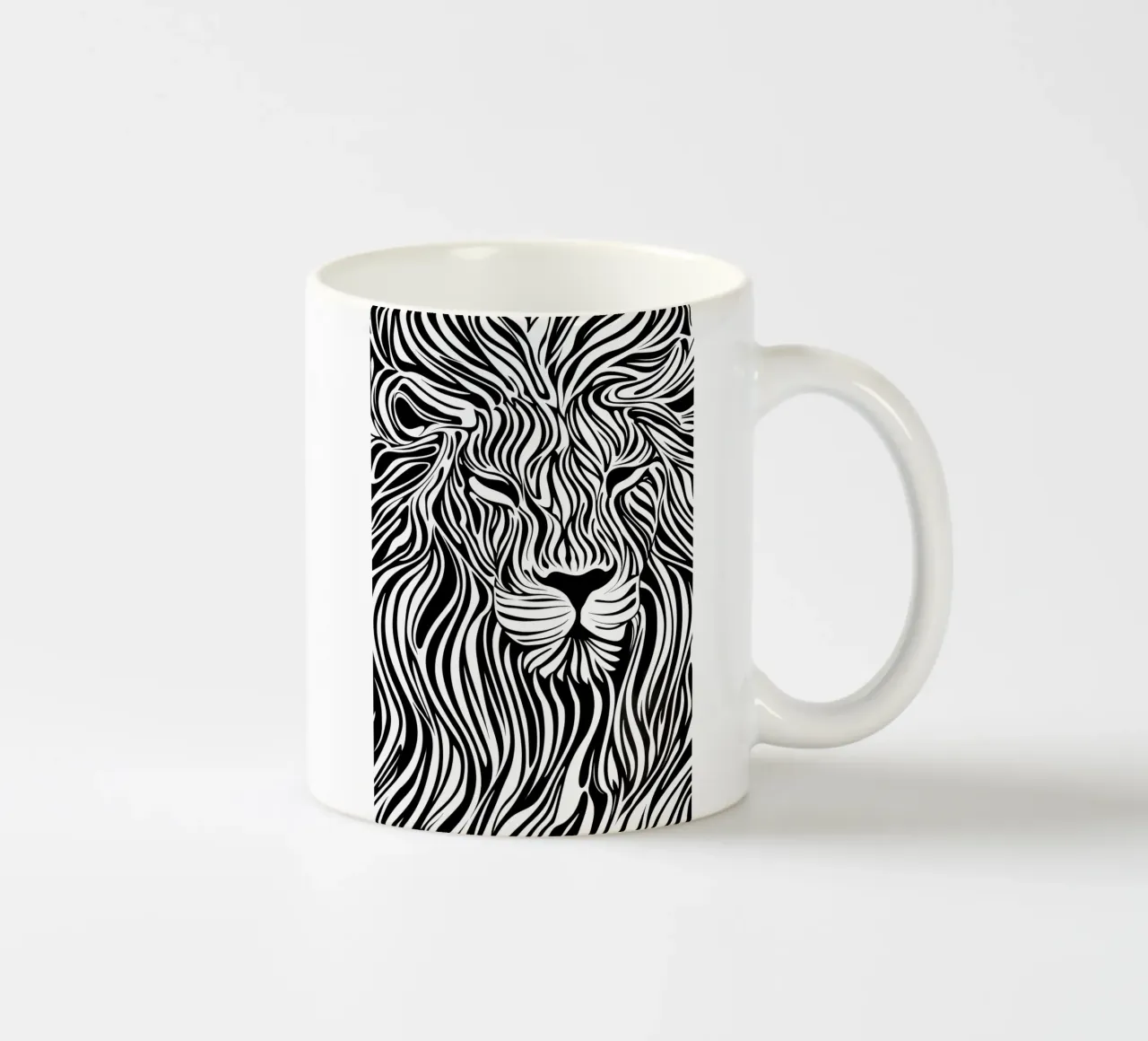Lion Line Art | Op-Art Design tazza in ceramica da Autofocus