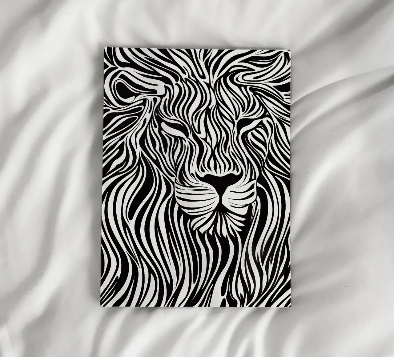 Lion Line Art | Op-Art Design notebook by Autofocus