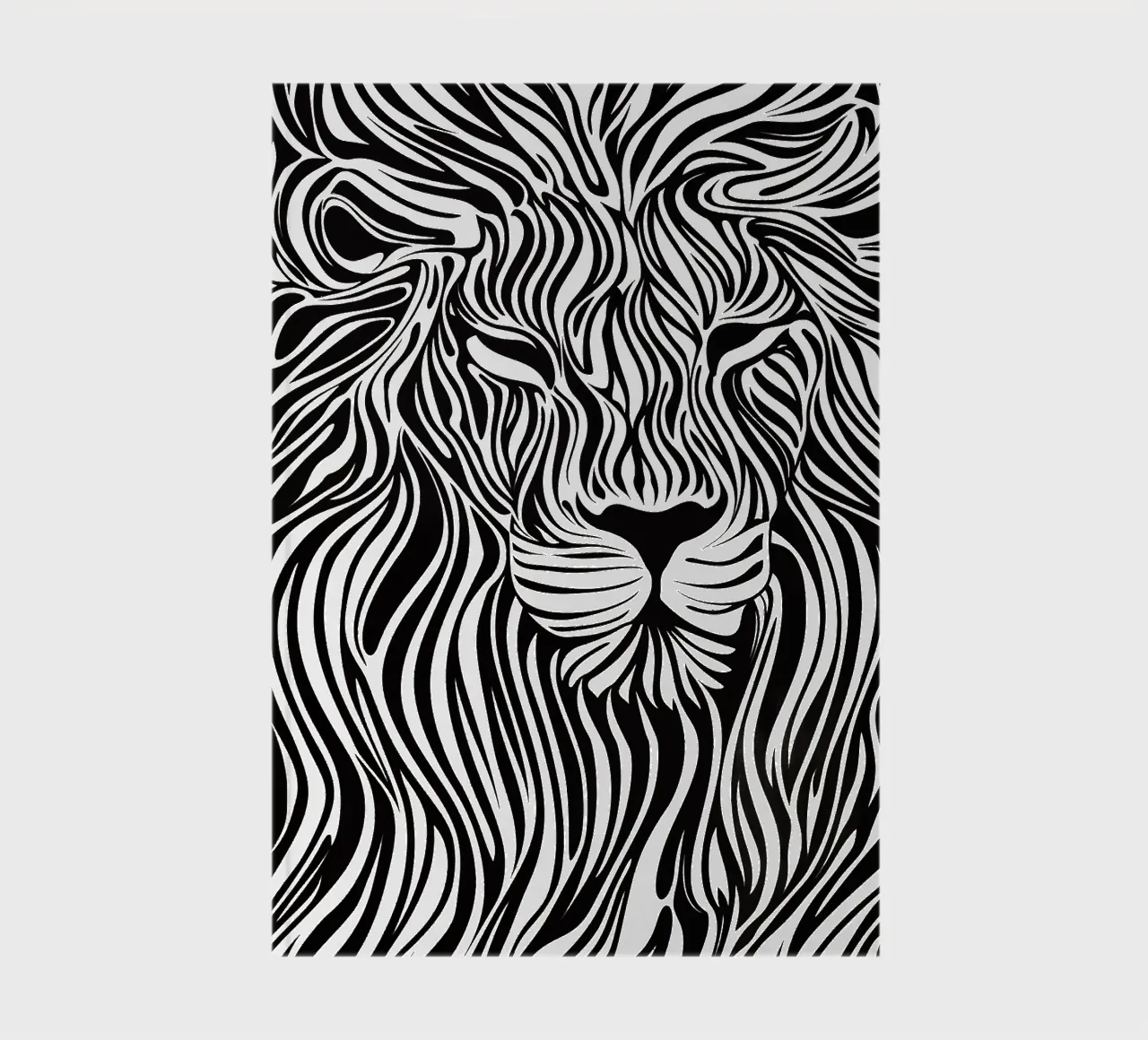Lion Line Art | Op-Art Design notebook by Autofocus