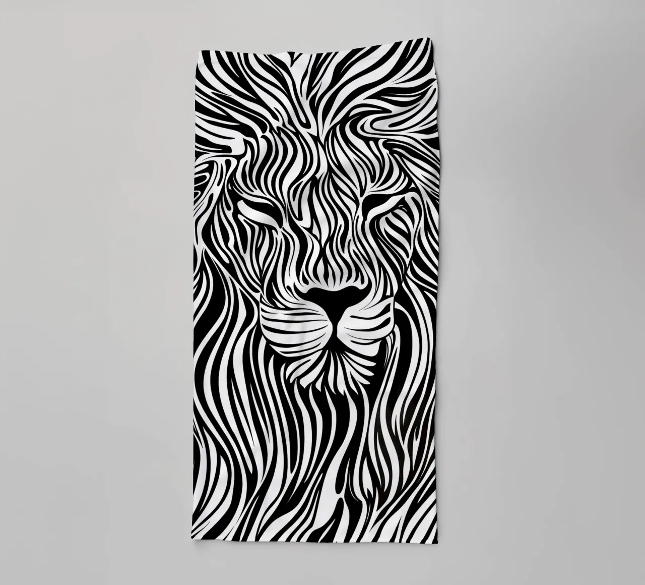 Leeuwenlijn Kunst | Op-Art Ontwerp badhanddoek van Autofocus