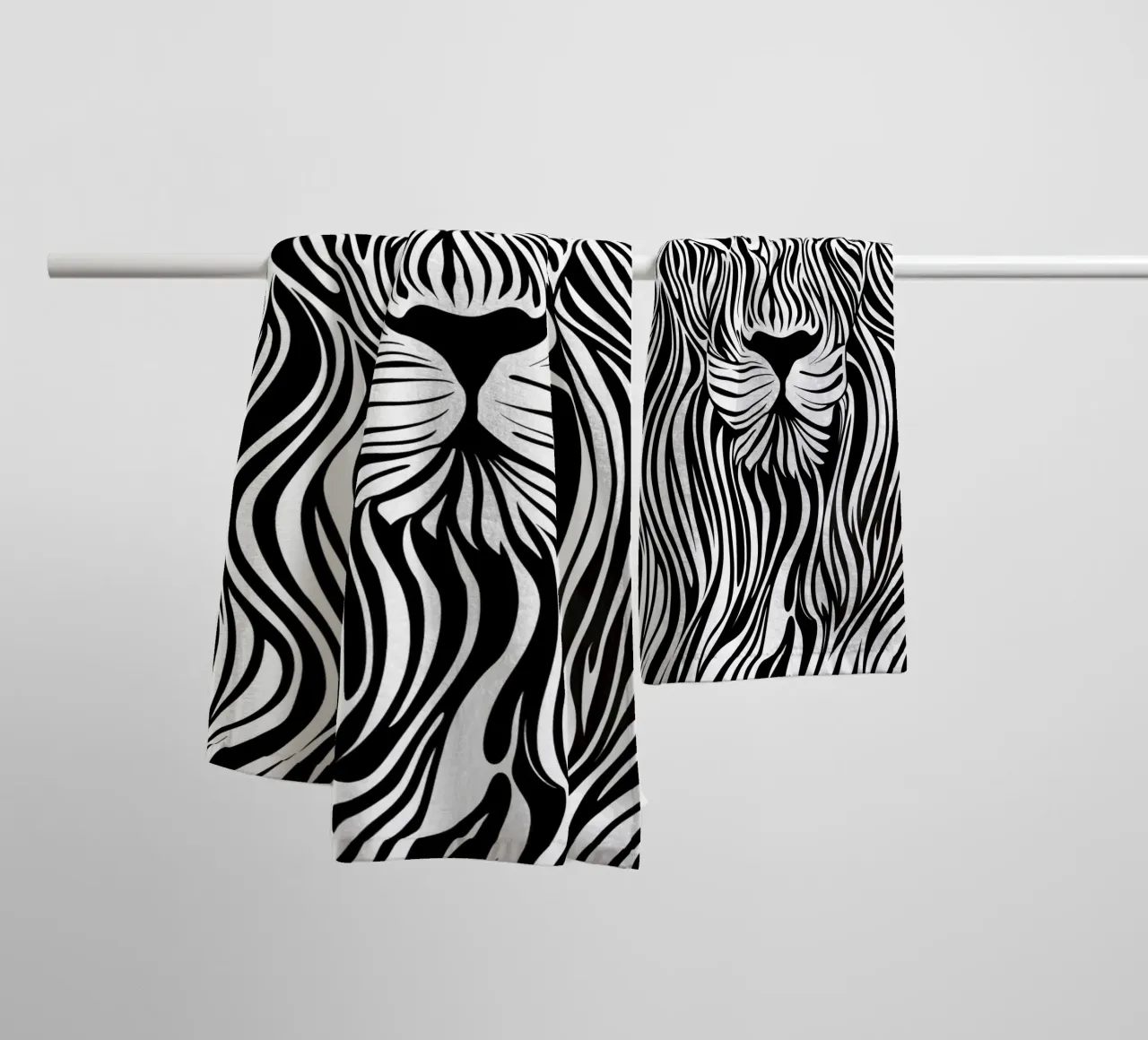 Leeuwenlijn Kunst | Op-Art Ontwerp badhanddoek van Autofocus