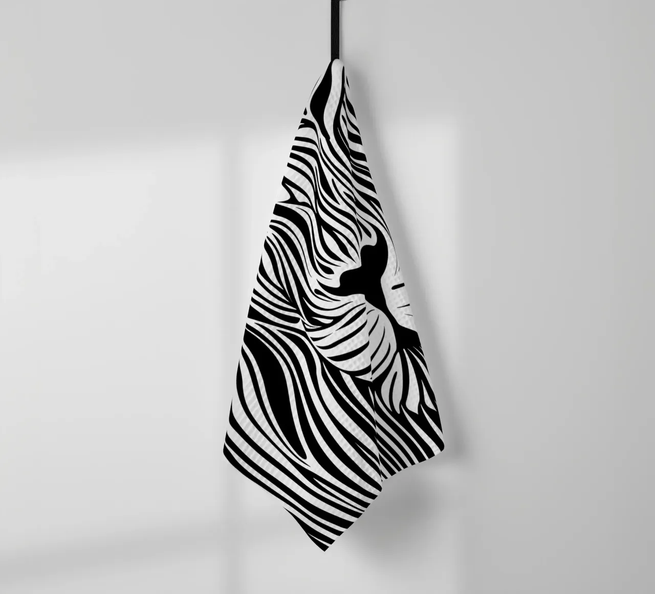 Leeuwenlijn Kunst | Op-Art Ontwerp theedoek van Autofocus