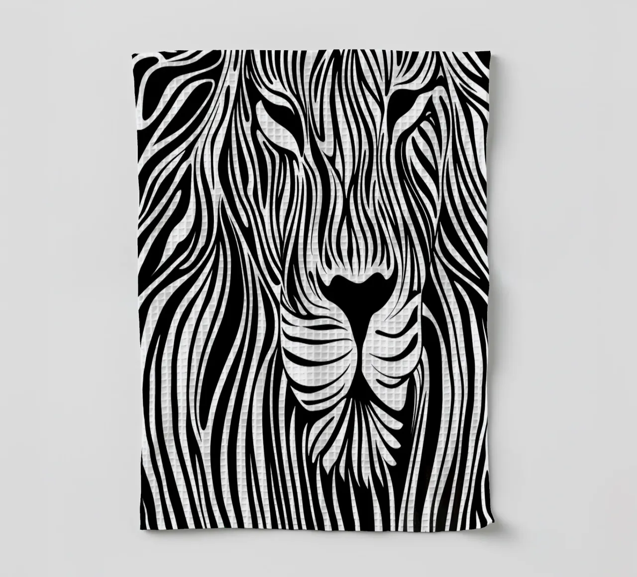 Leeuwenlijn Kunst | Op-Art Ontwerp theedoek van Autofocus