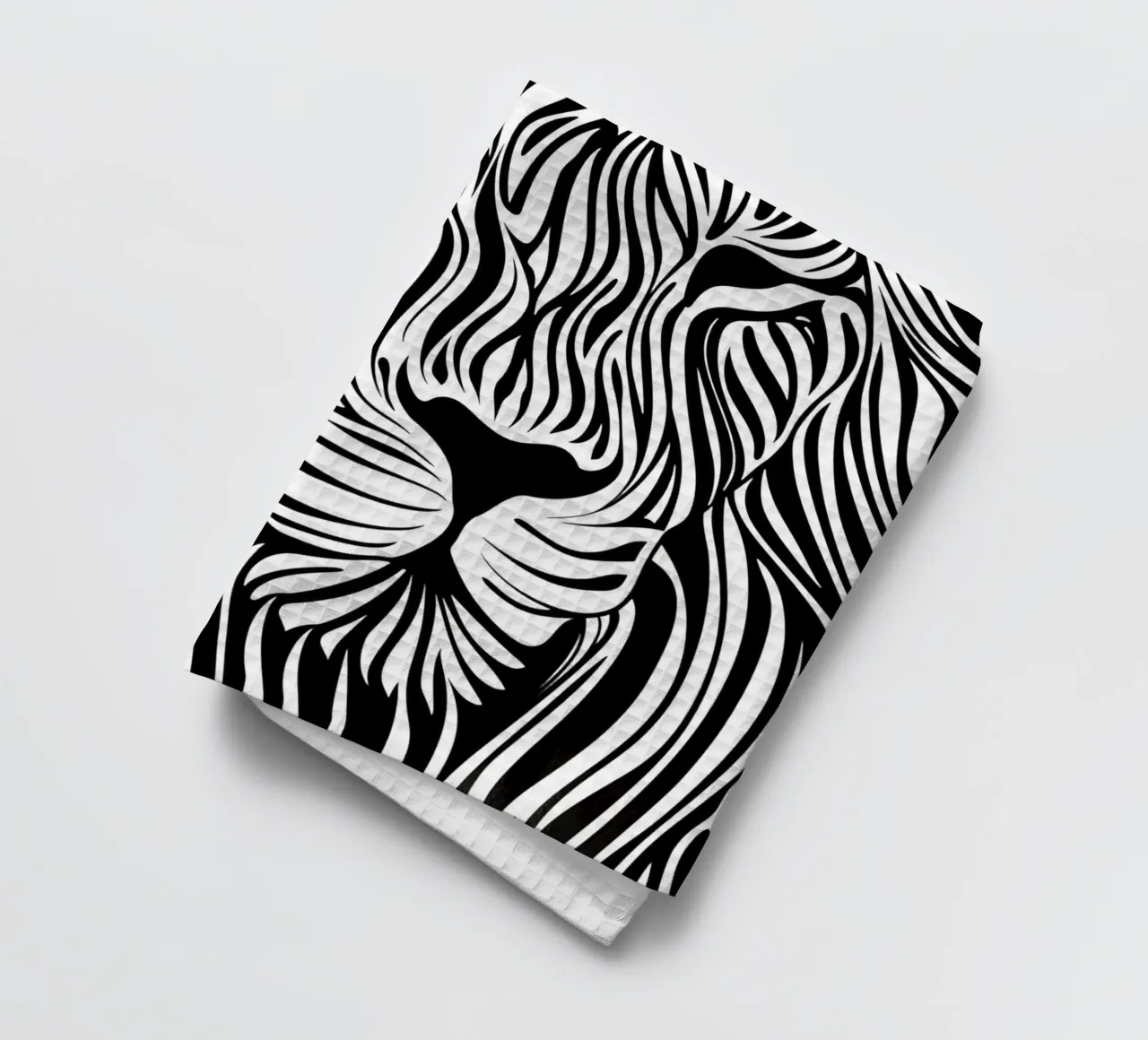 Leeuwenlijn Kunst | Op-Art Ontwerp theedoek van Autofocus