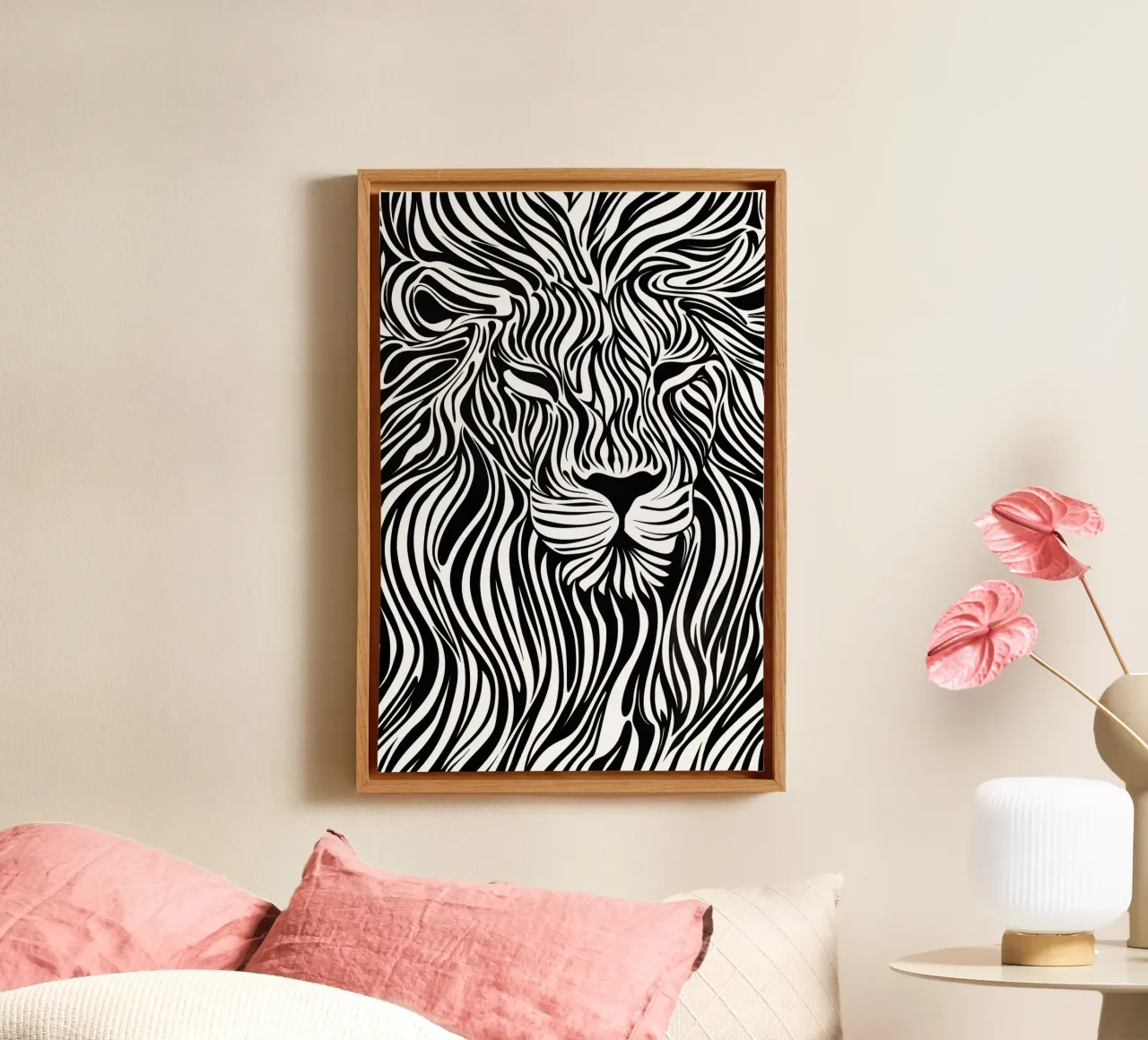 Leeuwenlijn Kunst | Op-Art Ontwerp canvas van Autofocus
