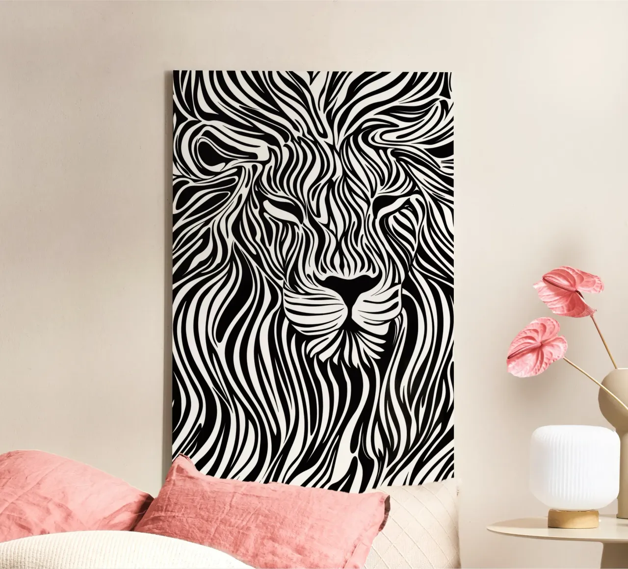 Leeuwenlijn Kunst | Op-Art Ontwerp canvas van Autofocus