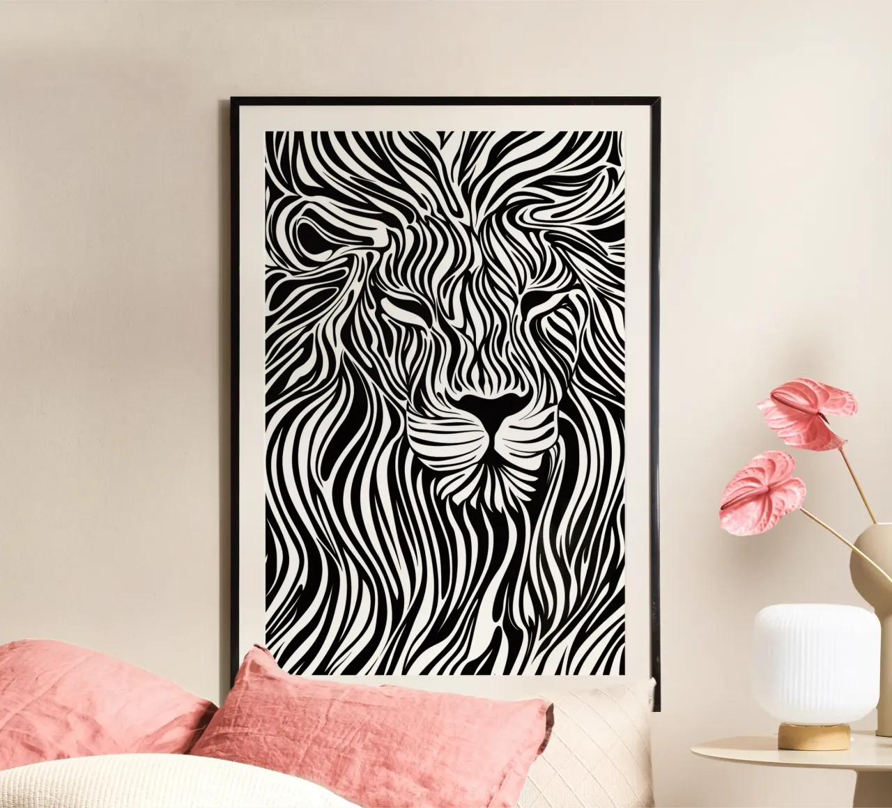 Leeuwenlijn Kunst | Op-Art Ontwerp hahnemühle van Autofocus